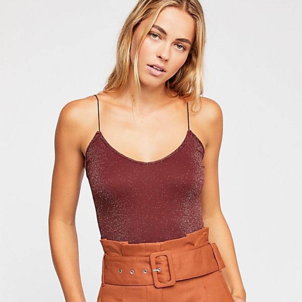 Free People Skinny Strap Seamless Brami Sparkly